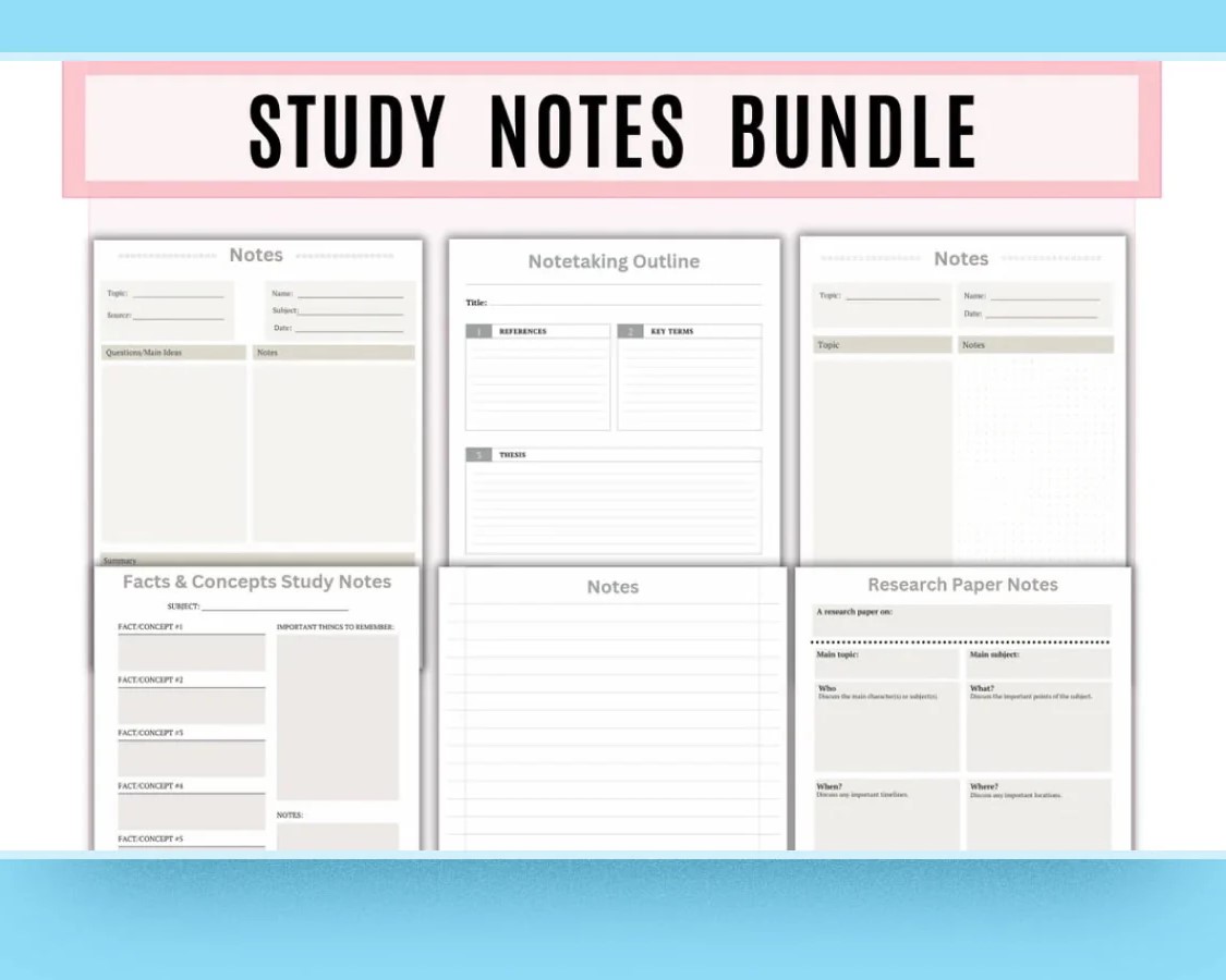 Printable Study Guides